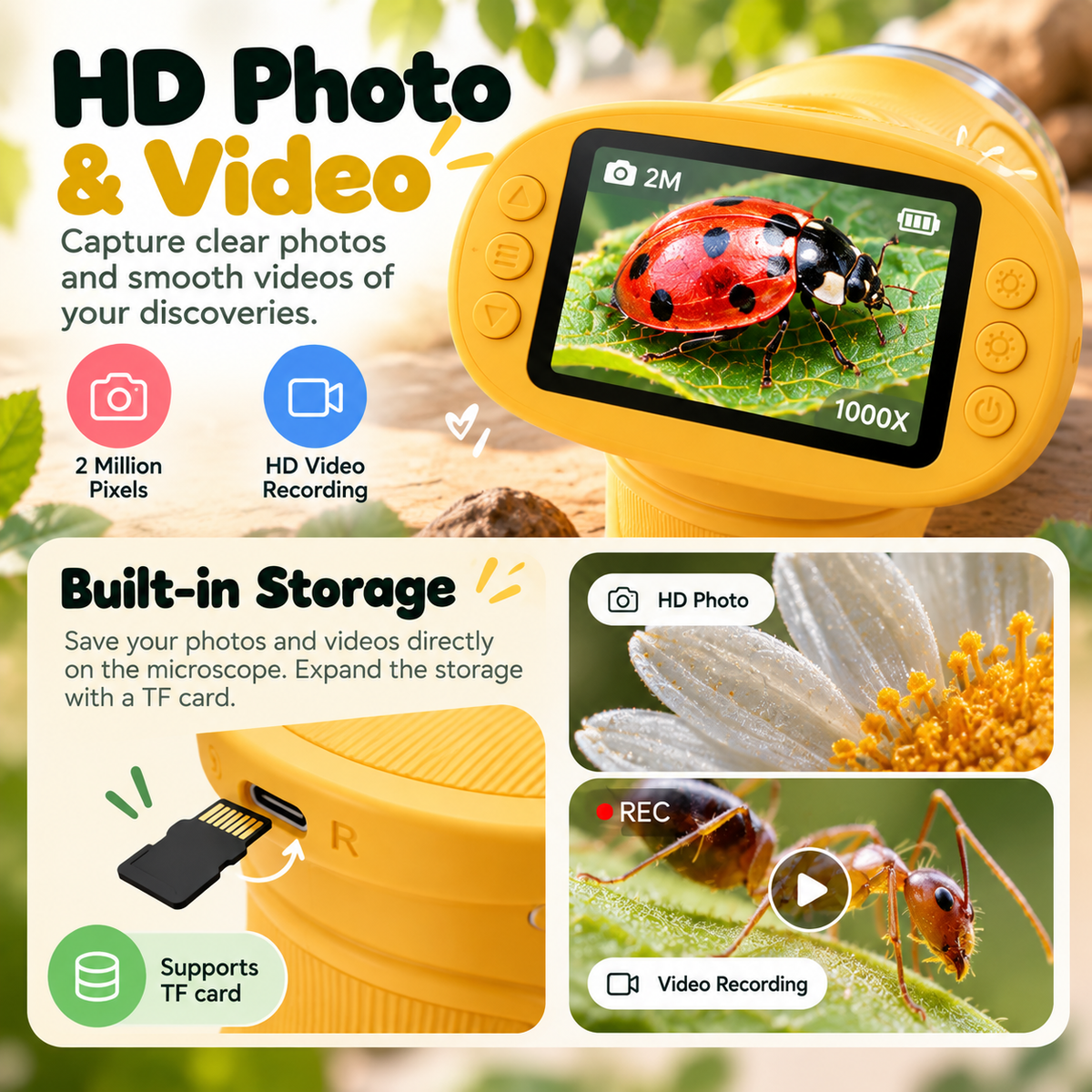 ZoomieScope™  1000X Kids Digital Microscope