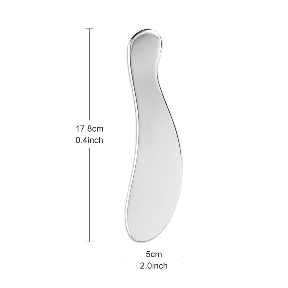 Stainless Steel Gua Sha Tool – Pro-Grade Face & Body Sculpting Scraper for Jawline, Neck & Back Muscle Relief