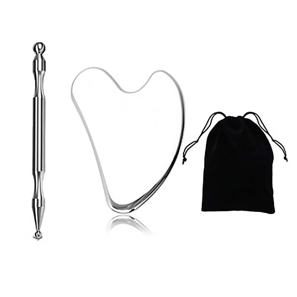 Stainless Steel Gua Sha Tool – Pro-Grade Face & Body Sculpting Scraper for Jawline, Neck & Back Muscle Relief
