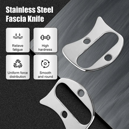 Stainless Steel Gua Sha Tool – Pro-Grade Face & Body Sculpting Scraper for Jawline, Neck & Back Muscle Relief