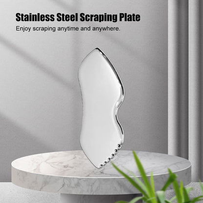 Stainless Steel Gua Sha Tool – Pro-Grade Face & Body Sculpting Scraper for Jawline, Neck & Back Muscle Relief