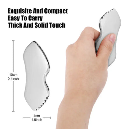 Stainless Steel Gua Sha Tool – Pro-Grade Face & Body Sculpting Scraper for Jawline, Neck & Back Muscle Relief