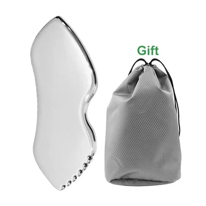 Stainless Steel Gua Sha Tool – Pro-Grade Face & Body Sculpting Scraper for Jawline, Neck & Back Muscle Relief