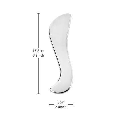 Stainless Steel Gua Sha Tool – Pro-Grade Face & Body Sculpting Scraper for Jawline, Neck & Back Muscle Relief