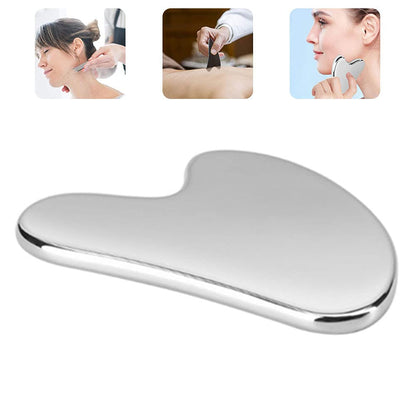Stainless Steel Gua Sha Tool – Pro-Grade Face & Body Sculpting Scraper for Jawline, Neck & Back Muscle Relief