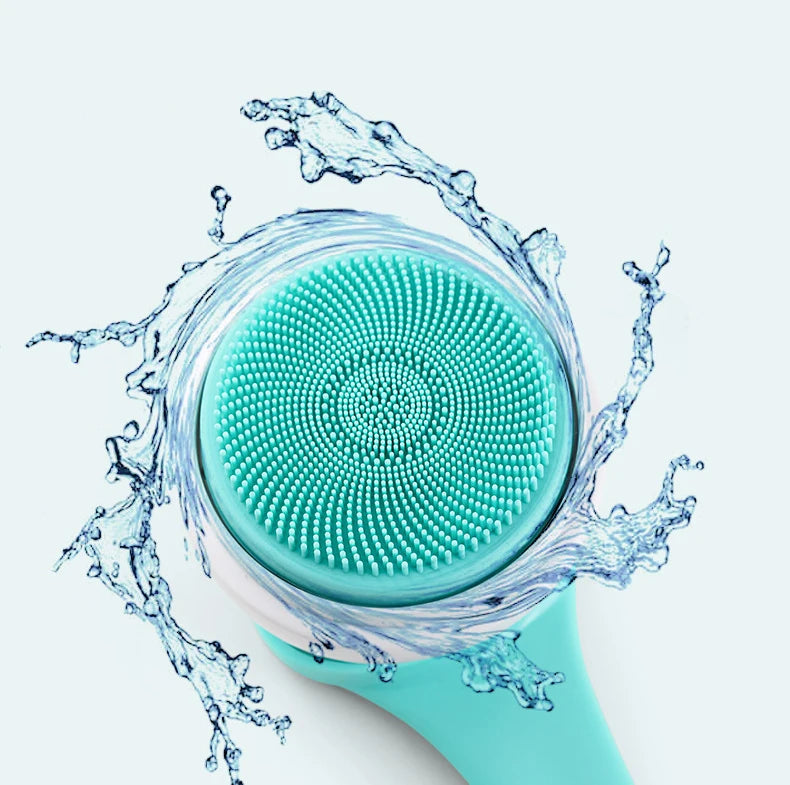 5 in 1 Electric Shower Cleaning Brush Set Rechargeable Long Handle Silicone Back Rubbing Brush for Bath Body Cleaning & Massage