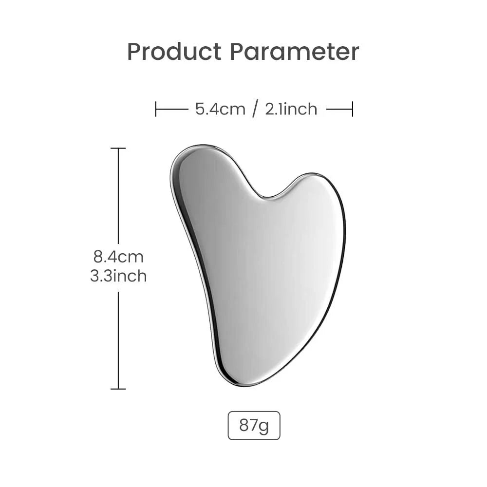 Stainless Steel Gua Sha Tool – Pro-Grade Face & Body Sculpting Scraper for Jawline, Neck & Back Muscle Relief