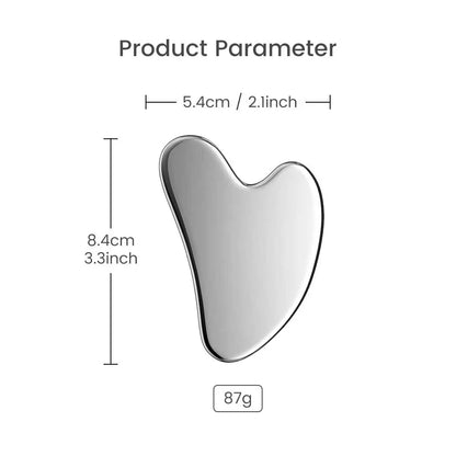 Stainless Steel Gua Sha Tool – Pro-Grade Face & Body Sculpting Scraper for Jawline, Neck & Back Muscle Relief