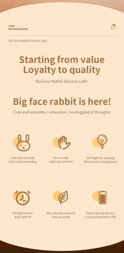 Piggy Bunny Night Light Led Table Lamp for Baby Nursery Room Decor Bedroom Bedside Rechargeable Dimmable Silicone Nightlight